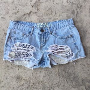 Mossimo distressed denim shorts